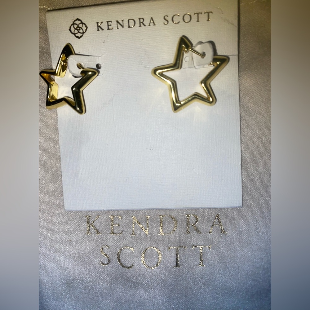 BNWT Kendra Scott 14k Gold-Plated Small Star Huggie Hoop Earrings, 0.88" $70